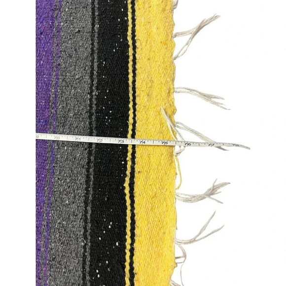 VTG Southwest Tapestry Woven Blanket Church Town Birds Pueblo Mexico Color Block - Picture 9 of 9